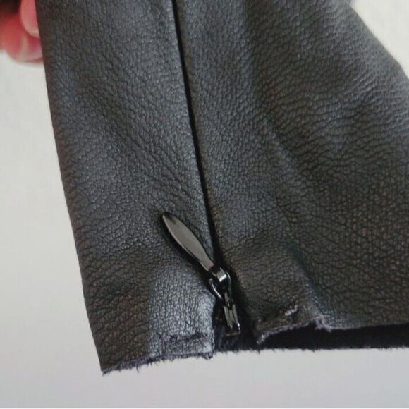 Zara Faux Leather High Rise Zipper Ankle Black Pants Women Size L - Picture 5 of 8